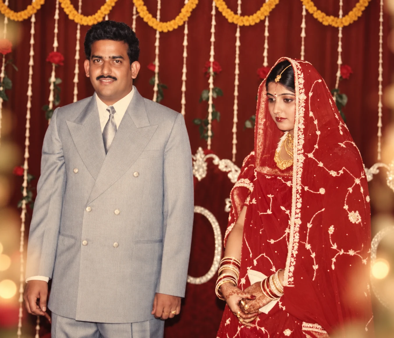 A portrait of the couple from their wedding celebrations